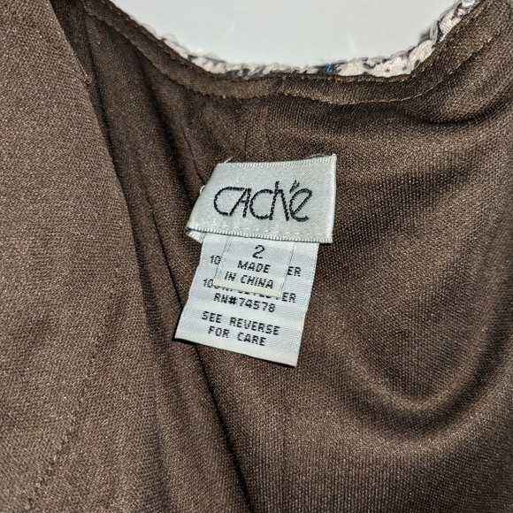 Cache long sequin dress/ size 2/ tan and grey - Picture 9 of 11